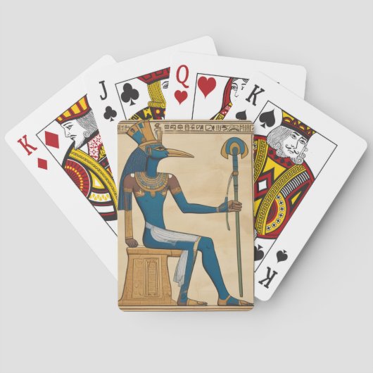 Thoth, Egyptische God. Smaragdgroene tabletten. Pokerkaarten (Achterkant)