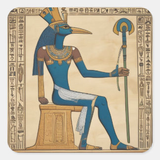 Thoth, oude Egyptische God Vierkante Sticker