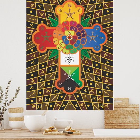 "Thoth Tarot" Roos Cross Lamen Poster (Keuken)