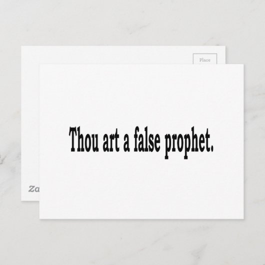 Thou Art A False Prophet Briefkaart (Voorkant / Achterkant)