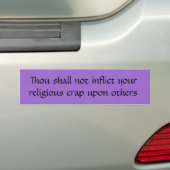 thou shall not inflict religious purple bumpersticker (Op auto)