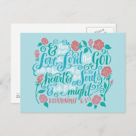 Thou Shalt houdt van de Heer. Briefkaart (Voorkant / Achterkant)