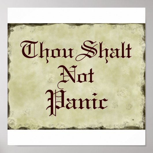 Thou Shalt niet panic Humor Parchment Poster (Voorkant)