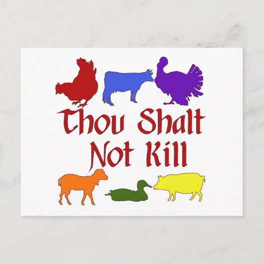 Thou Shalt niet vermoord Briefkaart (Voorkant)