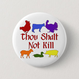 Thou Shalt niet vermoord Ronde Button 5,7 Cm