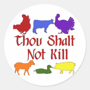 Thou Shalt niet vermoord Ronde Sticker