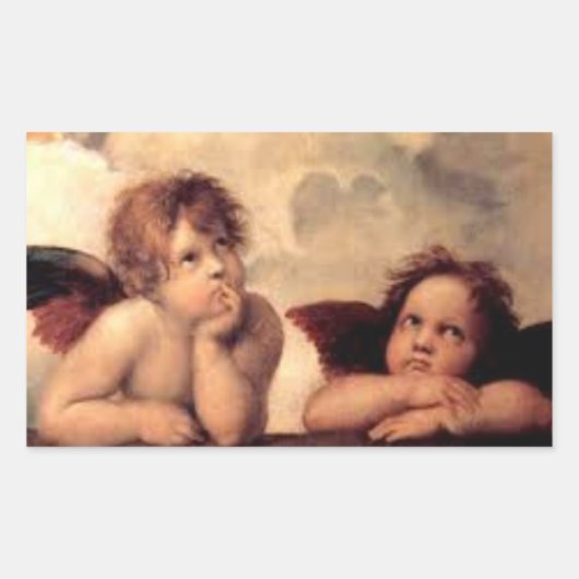 THOUDENDE ANGELPRODUCTEN RECHTHOEKIGE STICKER (Voorkant)