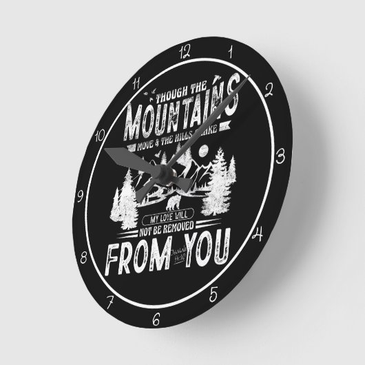 Though The Mountains Move Christian Art Ronde Klok (Hoek)
