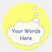 Thought Bubble-Sjabloon Ronde Sticker (Voorkant)