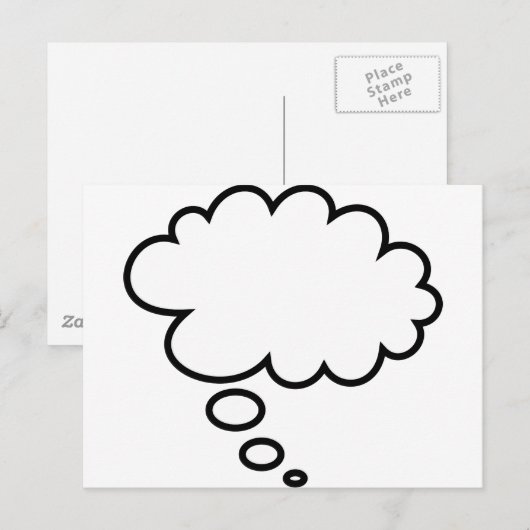 Thought Bubble - voeg je eigen tekst toe! Briefkaart (Voorkant / Achterkant)