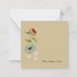 Thoughtful Floral Sunflower Flat Note Card Notitiekaartje