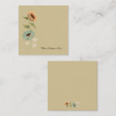 Thoughtful Floral Sunflower Flat Note Card Notitiekaartje (Voorkant / Achterkant)