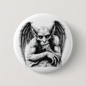 Thoughtful Gargoyle Ronde Button 5,7 Cm (Voorkant)