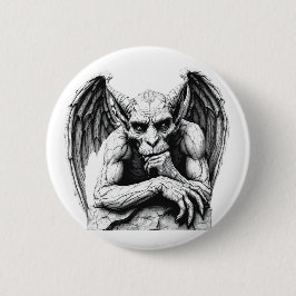 Thoughtful Gargoyle Ronde Button 5,7 Cm
