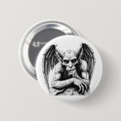 Thoughtful Gargoyle Ronde Button 5,7 Cm (Voorkant /achterkant)