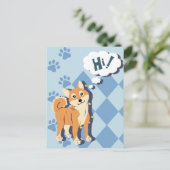 Thoughtful Shiba Inu Briefkaart (Staand voorkant)
