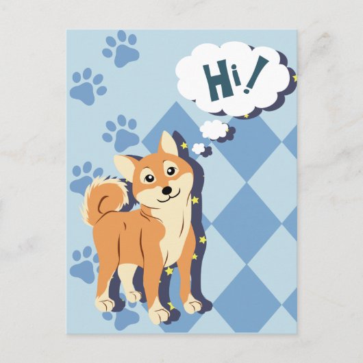 Thoughtful Shiba Inu Briefkaart (Voorkant)