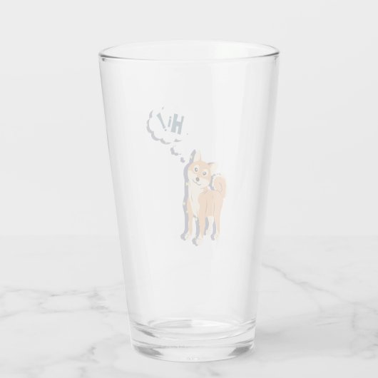 Thoughtful Shiba Inu Glas (Achterkant)