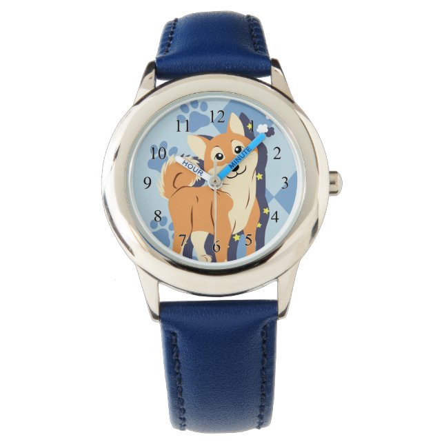 Thoughtful Shiba Inu Horloge (Voorkant)
