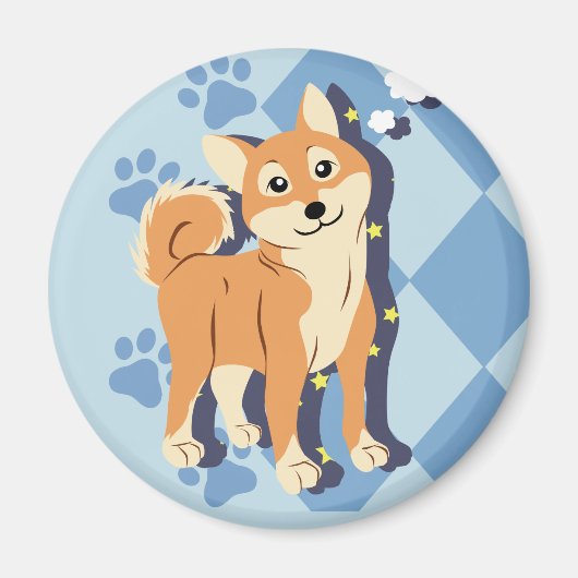Thoughtful Shiba Inu Magneet (Voorkant)