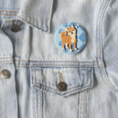 Thoughtful Shiba Inu Ronde Button 5,7 Cm (In situ)