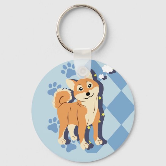 Thoughtful Shiba Inu Sleutelhanger (Voorkant)