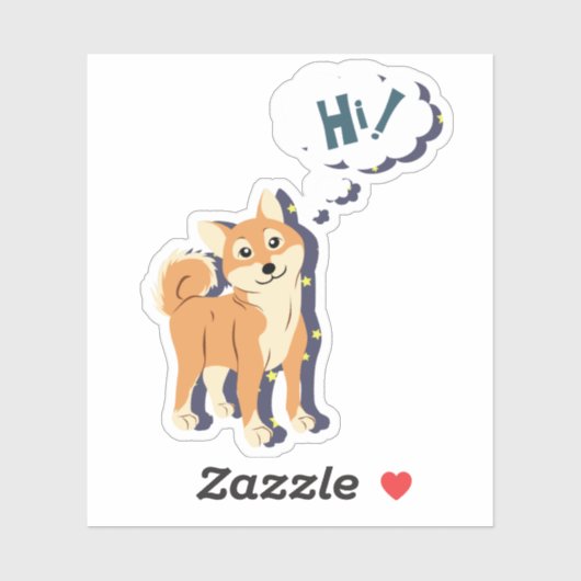 Thoughtful Shiba Inu Sticker (Vel)
