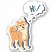 Thoughtful Shiba Inu Sticker (Voorkant)