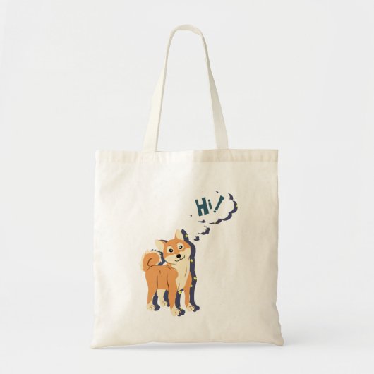 Thoughtful Shiba Inu Tote Bag (Voorkant)