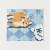 Thoughtful Shiba Inu Wandkleed (Voorkant (horizontaal))