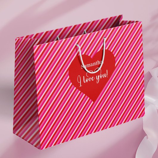 Thoughtful Valentine Gift Bag With I Love You Text Groot Cadeauzakje