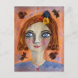 Thoughtful Whimsy Girl Briefkaart