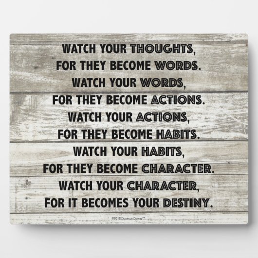 Thoughts Destiny Motivatie Fotoplaat (Voorkant)