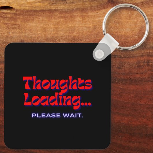 Thoughts Loading | Metal Square Keychain (Achterkant)