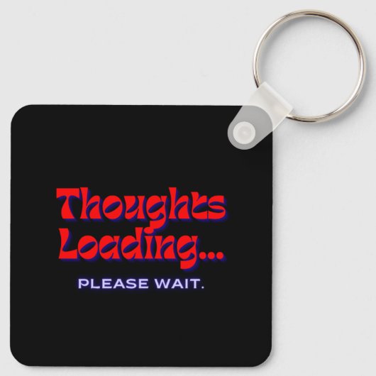 Thoughts Loading | Metal Square Keychain (Achterkant)