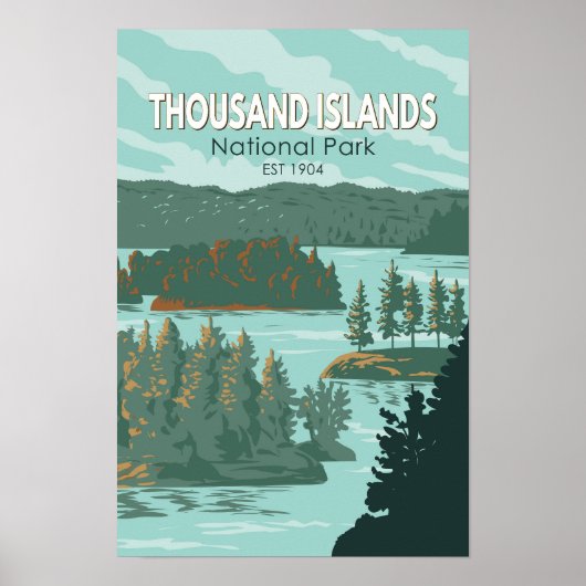 Thousand Islands National Park Canada Oud Poster (Voorkant)