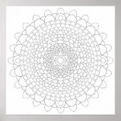 Thousand Petal Lotus Mandala Poster (Voorkant)