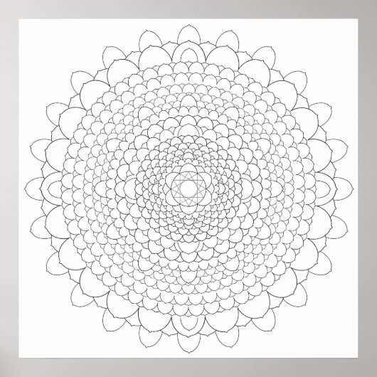 Thousand Petal Lotus Mandala Poster (Voorkant)