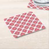 Thraditional Nordic Star Red en White Kartonnen Onderzetters (Schuin)
