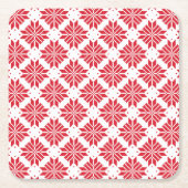 Thraditional Nordic Star Red en White Kartonnen Onderzetters (Voorkant)