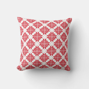 Thraditional Nordic Star Red en White Kussen