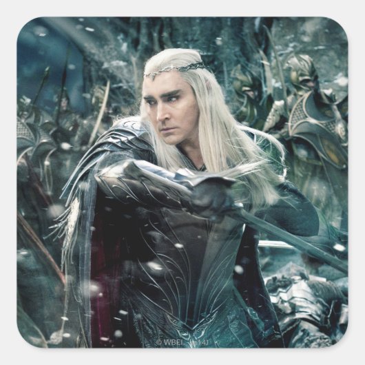 Thranduil in strijd vierkante sticker (Voorkant)