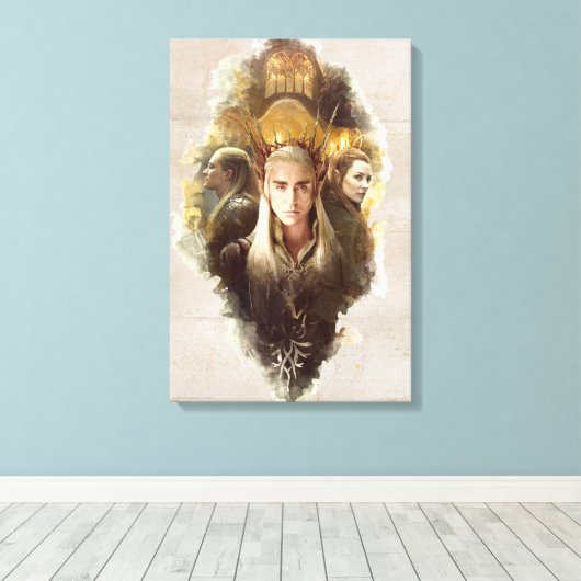 Thranduil, LEGOLAS GREENLEAF™ en TAURIEL™ Graphic Canvas Afdruk (Insitu (Houten vloer))