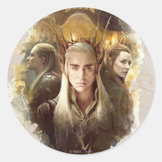 Thranduil, LEGOLAS GREENLEAF™ en TAURIEL™ Graphic Ronde Sticker (Voorkant)