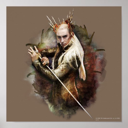 Thranduil met zwaard poster (Voorkant)