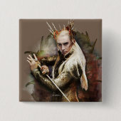 Thranduil met zwaard vierkante button 5,1 cm (Voorkant)