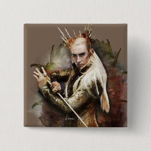 Thranduil met zwaard vierkante button 5,1 cm