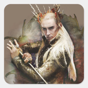 Thranduil met zwaard vierkante sticker