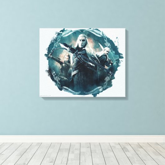 Thranduil, TAURIEL™ en LEGOLAS GREENLEAF™ Graphic Canvas Afdruk (Insitu (Houten vloer))