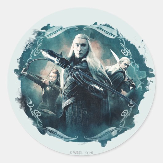 Thranduil, TAURIEL™ en LEGOLAS GREENLEAF™ Graphic Ronde Sticker (Voorkant)